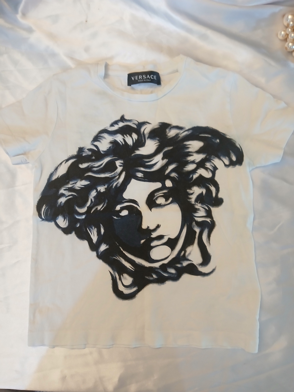 Versace Kids White Graphic Medusa Tee